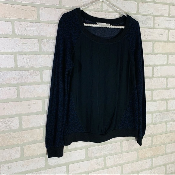 Trina Turk Mixed Media Animal Print Sweatshirt Size M - Picture 2 of 9